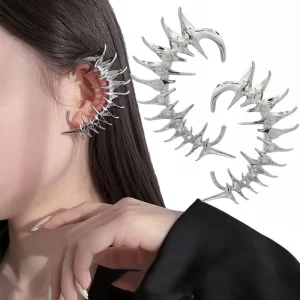 Cyberpunk Special-shaped Metal Ear Bone Clip Skeleton Unisex Without Piercing Earrings Gothic Ear Hook Jewelry Gifts Accessories