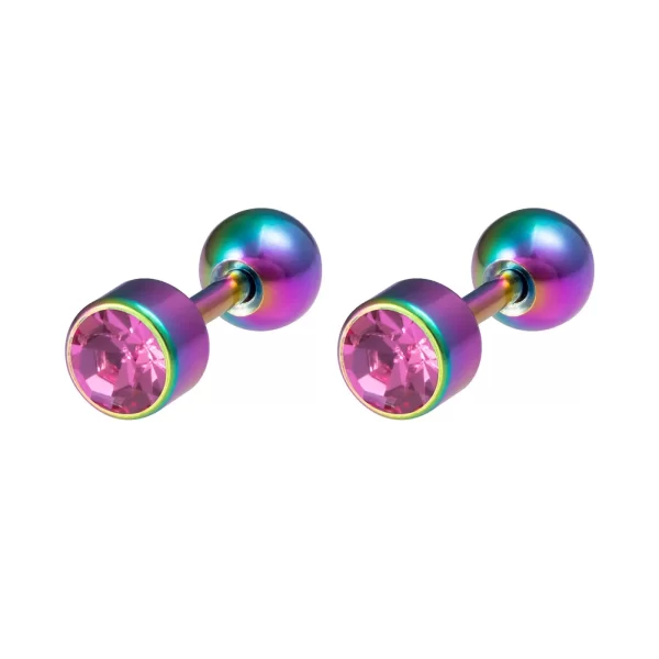 1 Pair Medical Stainless Steel Crystal Screw Round Ball Stud Earrings Ear Bone Nail Cartilage Earring Ear Piercing Body Jewelry - Image 16