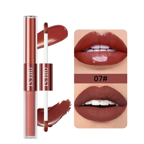 2 IN 1 Double Head Lip Gloss Matte Velvet Red Lip Tint Liquid Lipstick Mirror Gloss Lip Glaze Waterproof Lips Makeup Cosmetics - Image 16