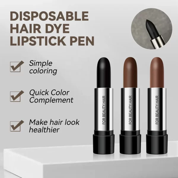 Black Brown Hair Dye Pen One-time Temporary Hair Dyeing Stick Cover Grey White Hair Fill in Hairs Coloring Styling Makeup Tools - Image 5