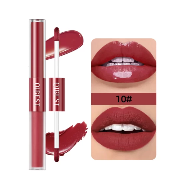 2 IN 1 Double Head Lip Gloss Matte Velvet Red Lip Tint Liquid Lipstick Mirror Gloss Lip Glaze Waterproof Lips Makeup Cosmetics - Image 10