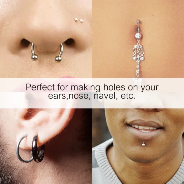 Professional Ear Piercing Gun Tools 98pcs/set  Ear Stud Stainless Steel for Ear Nose Navel Body Jewelry Piercing Kit Safety Tool - Image 6