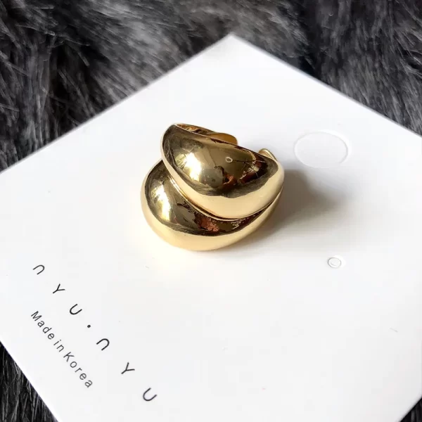 3Pcs Gold Color Silver Color Metal Minimalist Glossy Wide Open Rings Geometric Finger Rings for Women Men Jewelry - Image 5