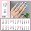 Long Ballet French Nail Art White Fake Nails Manicure Press On Nails False With Designs Artificial Wearing Reusable - Image 13