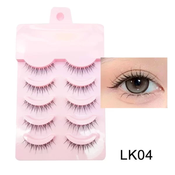 DINGSEN Fake Eyelash Anime Lashes 5 Pairs Little Devil Eyelashes Natural Daily Makeup Manga Eyelashes Clear Band Eyelashes - Image 7