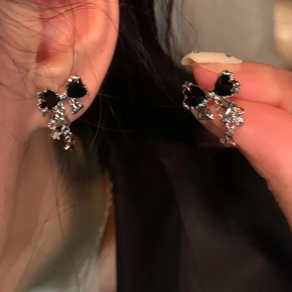 Y2K Bowknot Zircon Stud Earrings for Women Fashion Korean Silver Color Pink Crystal Personality Earring Girl Party Jewelry Gifts - Image 14