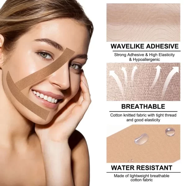 Kinesiology Tape for Face V Line Neck Eyes Lifting Tape Wrinkle Remover Sticker Facial Skin Care Tool Bandagem Elastica 2.5CM*5M - Image 3