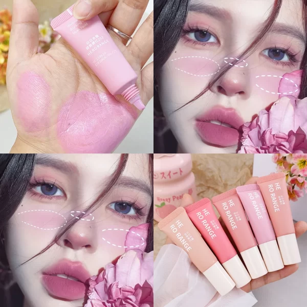 Moisturizing Liquid Blush Waterproof Lasting Color Rendering Natural Brightening Cheek Rouge Cream Velvet Facial Blush Cosmetics - Image 9