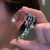 Korean Elf Butterfly Ear Cuff Without Piercing Clip Earrings for Women Elegant Sparkling Zircon Crystal Ear Clip Wedding Jewelry - Image 3