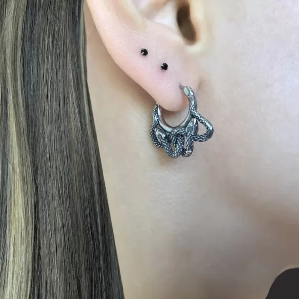 Dragon Earrings, Front Back Earrings, Stainless Steel Earrings, Gothic Jewelry, Ear Jacket, Dragon Ear Jacket, Dragon Jewelry, D - Image 8