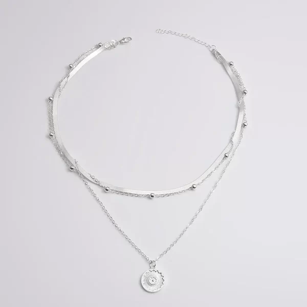 925 Sterling Silver Three-Layer Round Necklace Simple Snake Chain Charm Ball Chain Party Wedding Gift Women's Exquisite Jewelry - Image 3