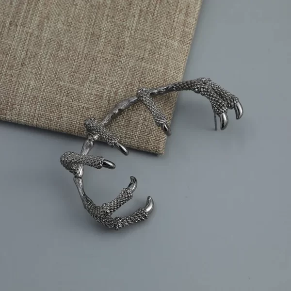 Vintage Earings for Women Fashion Black Hip Hop Zinc Alloy Geometric Dragon Claw Earrings Demon Slayer Geometric - Image 3