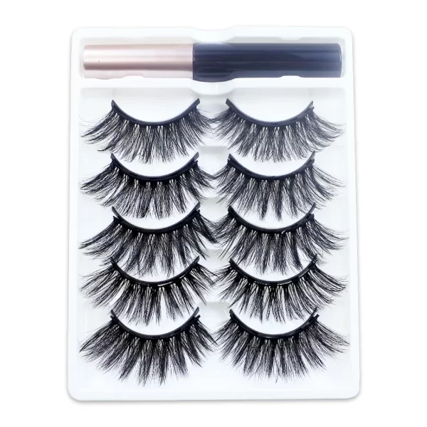 REDSIREN 5Pairs Magnetic Eyelashes With Eyeliner Reusable Thick Natural Eye Lashes New 5Piece Magnet False Eyelashes - Image 13