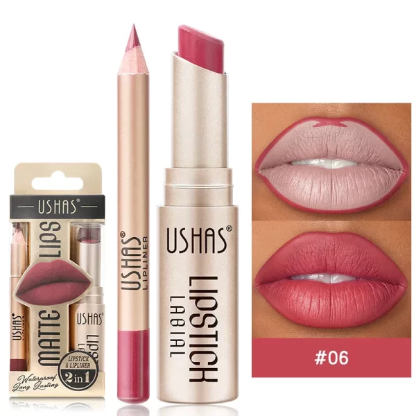 2 In 1 Matte Lipstick Set Lip Liner Waterproof Long Lasting Lip Gloss Cosmetics For Women Sexy Durable Luxury Korean Makeup - Image 12