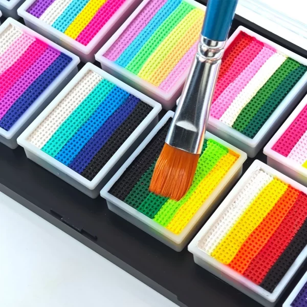 12 Colours Water-Soluble Rainbow Palette Children's Face Body Paint, Halloween Stage Makeup Body Paint Pigments Face Makeup - Image 4