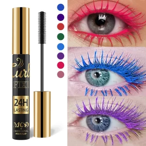 Vibrant Rainbow Color Mascara - 11 Waterproof Shades, Long-Lasting Curl Extension, Ink Formula for Dual-Eyeliner Effect - Quick