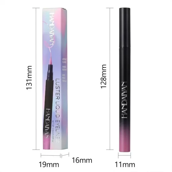 Diamond Shiny Eye Liner Eyeshadow Waterproof Quick-dry Silver Gold Metellic Pearlescent Liquid Eyeliner Silkworm Brighten Makeup - Image 6