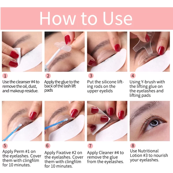 ICONSIGN Lash Lift Kit Keratin Eyelash Perm Set Lifting Eyelash Lasting Curled 6 to 8 Weeks Eyelash Makeup Salon Beauty - Image 4