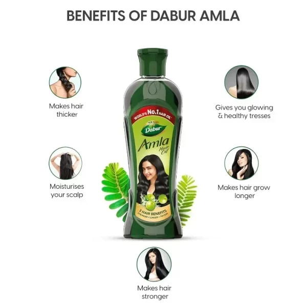 India Dab Amla ur HAIR OIL for Healthy Hair and Moisturized Scalp Indian Gooseberry Nourishing Black Smoothing Hair Oil 180ml - Image 6