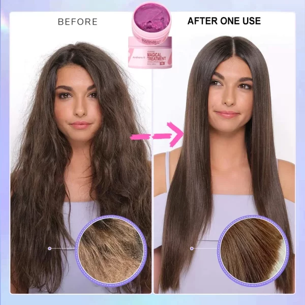 Magical Keratin Hair Mask 5 Seconds Repair Damaged Frizzy Hair Soft Smooth Shiny Nutrition Deep Moisturize Nourishing Hair Care - Image 7