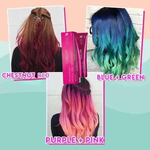 Damage-Free Permanent Hair Color Dye Set DIY Hair Coloring Kit brown hot pink hair dye color for gray hair coverage Styling Tool - Image 6