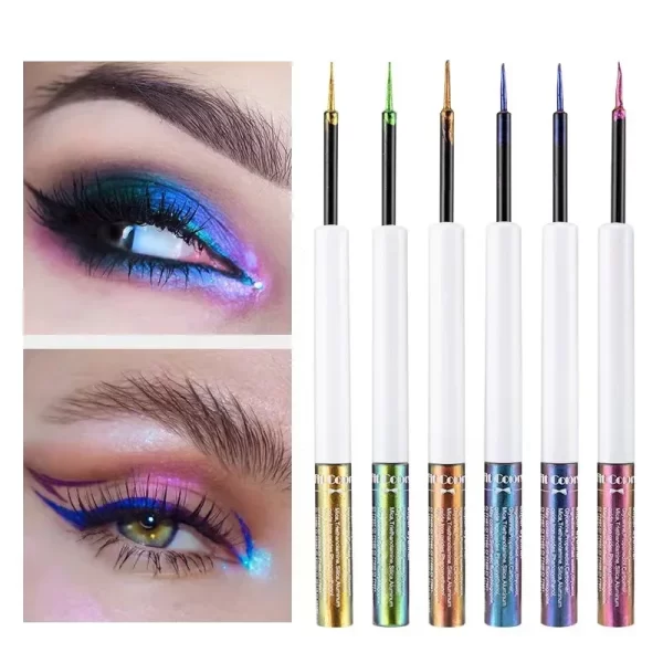 1PC Pearl Gloss Shiny Metallic Eyeshadow Liner Liquid Chameleons Eyeliner Multi Chrome Color Aurora Eye Makeup Glitter Pigment - Image 2
