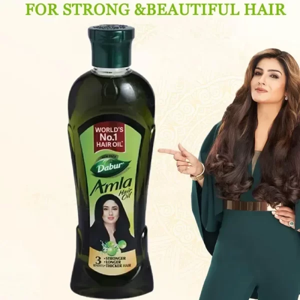 India Dab Amla ur HAIR OIL for Healthy Hair and Moisturized Scalp Indian Gooseberry Nourishing Black Smoothing Hair Oil 180ml - Image 2