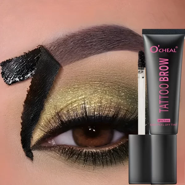 Waterproof Tattoo Brow Peel Off Tint with Stencils - Semi-Permanent Eyebrow Tint Lasts Up to 3 Days - Easy to Apply and Long-Las - Image 2