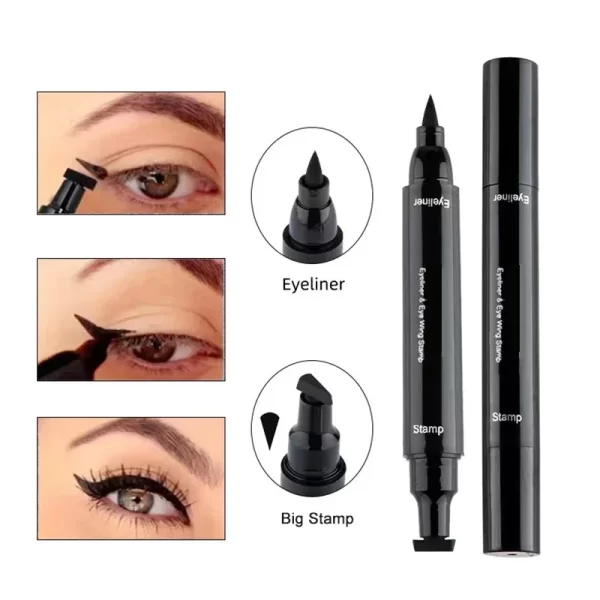 2 In1 Stamp Double-ended Fast Dry Eyeliner Waterproof Lasting Triangle Non-smudge Liquid EyeLiner Pencil Makeup korean cosmetics - Image 2