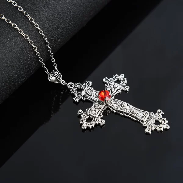 Y2K Punk Crystal Cross Pendant Necklace For Women Men Gothic Clavicle Chain Choker Necklaces Aesthetic Jewelry Bijoux Party Gift - Image 12