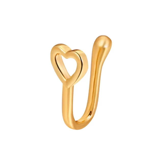 Shiny Crystal Rhinestone Hollow Heart Fake Piercing Nose Ring for Women Teens U-shaped Nose Clip Non-perforated Septum Jewelry - Image 22