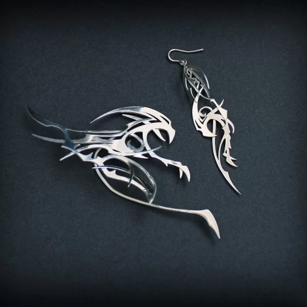 Trend Personality Alloy Metal Statement Earrings Lady New Fashion Silver Color Hanging Dangle Earrings Jewelry - Image 4
