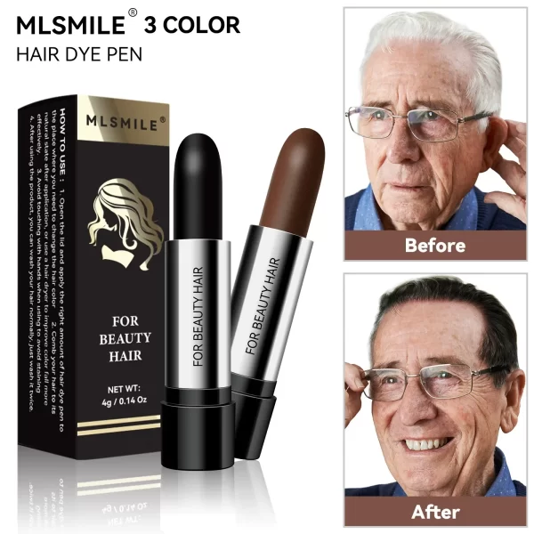 Black Brown Hair Dye Pen One-time Temporary Hair Dyeing Stick Cover Grey White Hair Fill in Hairs Coloring Styling Makeup Tools - Image 3