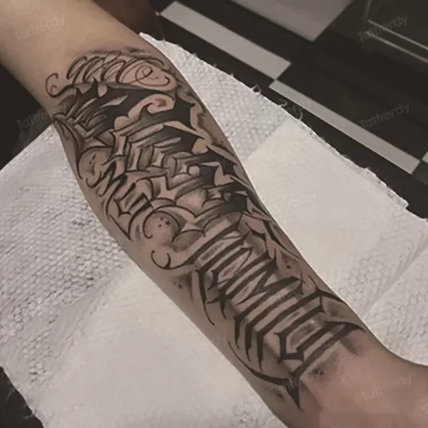 4 Sheets Fake Tattoo Sleeve Arm Body Art Long Lasting 15 Days Herbal Juice Ink Temporary Tattoo Sticker Text Wings Totem Men - Image 5