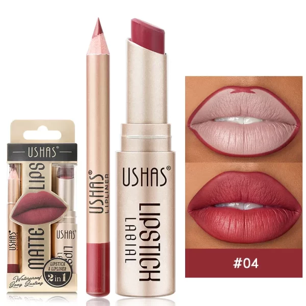 2 In 1 Matte Lipstick Set Lip Liner Waterproof Long Lasting Lip Gloss Cosmetics For Women Sexy Durable Luxury Korean Makeup - Image 10