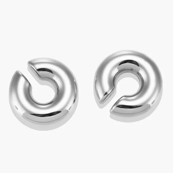 Stainless Stee Oversize Chunky Round Circle Clip Earring for Women Gold Plated C Shape Ear Cuff Stud Tube Thick Earclips Jewelry - Image 7