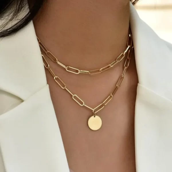 Crystal Zircon Heart Star Charm Layered Pendant Necklace Set for Women Charms Fashion Square Rhinestone Female Vintage Jewelry - Image 27