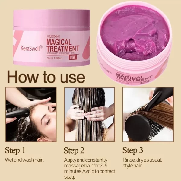Magical Keratin Hair Mask 5 Seconds Repair Damaged Frizzy Hair Soft Smooth Shiny Nutrition Deep Moisturize Nourishing Hair Care - Image 5