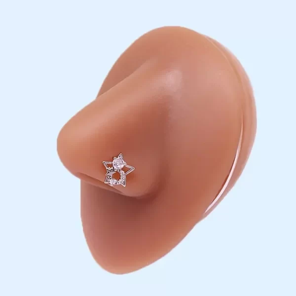 1Pcs 20G Stainless Steel L Shaped Nose Studs Ring for Women Fashion Cross Flower CZ Screw Nose Piercing Jewelry - Image 15
