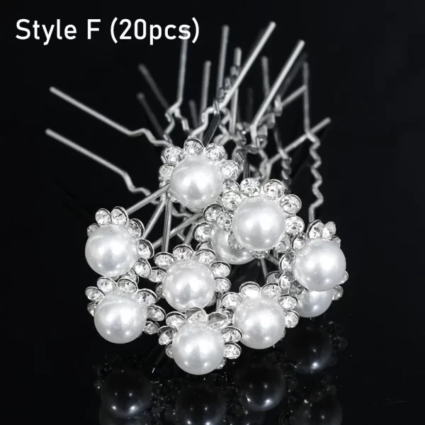 20pcs Elegant Pearl Crystal Hairpin Wedding Bridal U-shaped Metal Hair Comb Forks for Women Hairstyle Clips Jewelry Accessories - Image 15