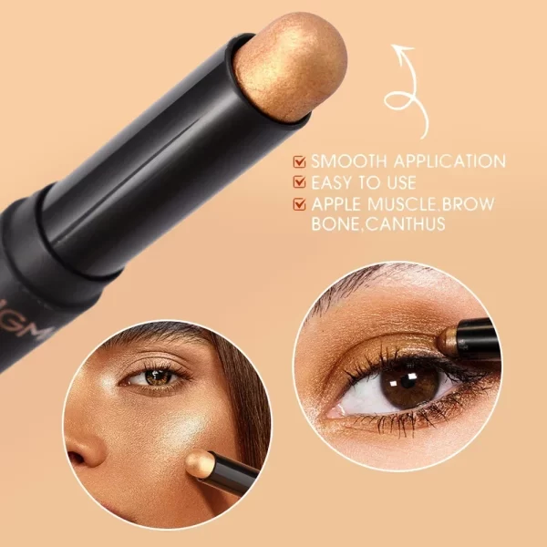 8 Color Pearlescent Eyeshadow Stick Highlighter Eyeshadow Pencil Waterproof Glitter Matte Nude Eye Shadow Pen Sparkly Eye Makeup - Image 4
