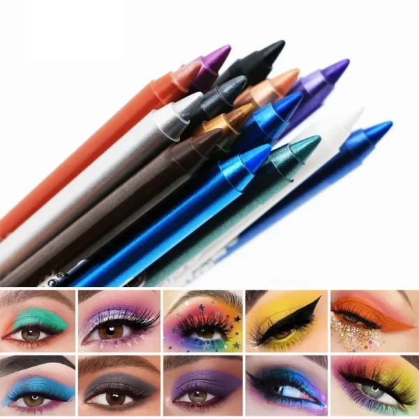 14 Colors Colorful Long-lasting Eyeliner Pencil Waterproof Quick-Dry No Blooming Blue Pink Eye Liner Pen Cosmetics Tools - Image 3