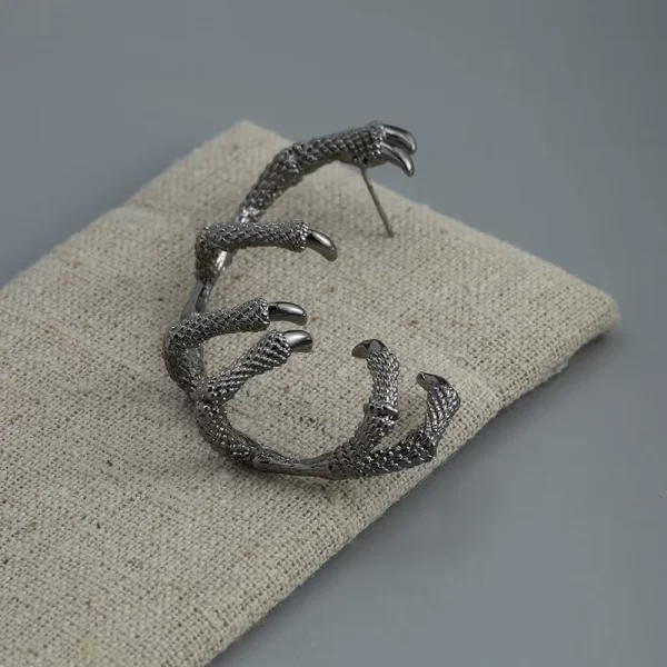 Vintage Earings for Women Fashion Black Hip Hop Zinc Alloy Geometric Dragon Claw Earrings Demon Slayer Geometric - Image 5