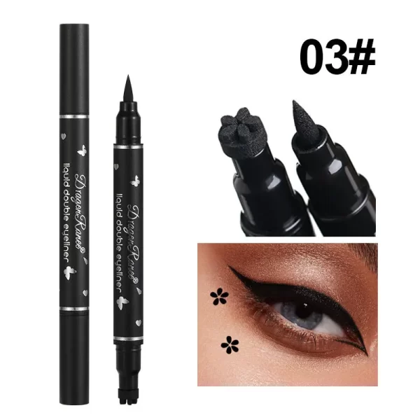 Dragon Ranee Double head Star Seal Eyeliner waterproof non-smudging novice heart plum embellished eye tail eyeliner - Image 7