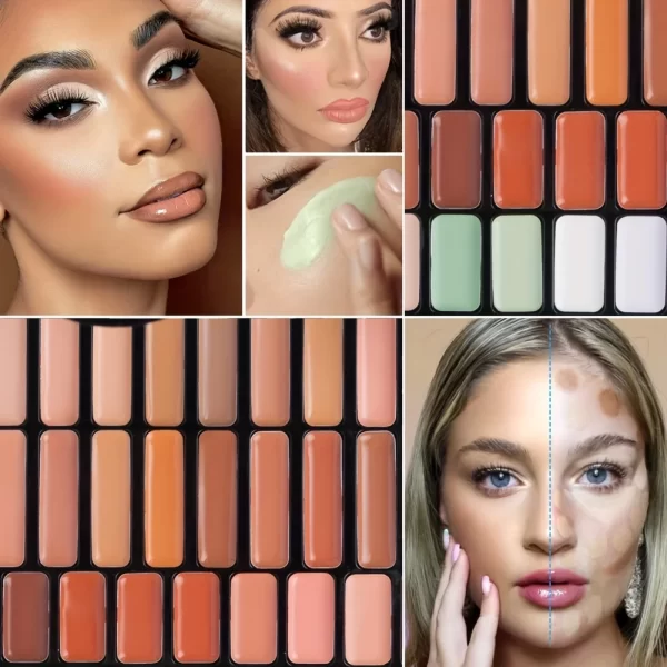 50 Colors Professional Makeup Concealer Palette with Brush Black Eye Circle Correction Facial Long Lasting Contouring Cosmetics - Image 3