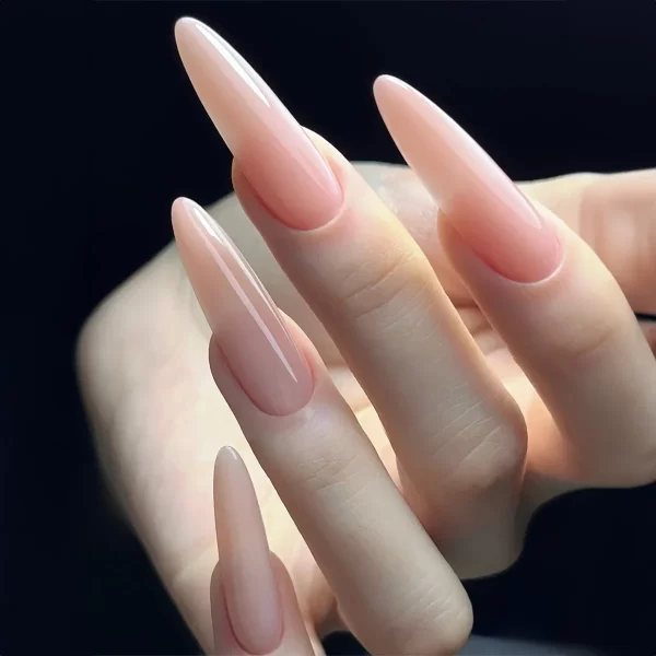 Wine Red Fake Nail Tips Long Pointed Head Glossy Press on Nails Wearable Full Cover INS Gradient Color False Nail Tips 24pcs - Image 10
