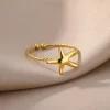 Stainless Steel Rings for Women Waterproof Open Gold Color Ring Wedding Couple Band Jewelry Gifts Free Shipping Items anillos - Image 6