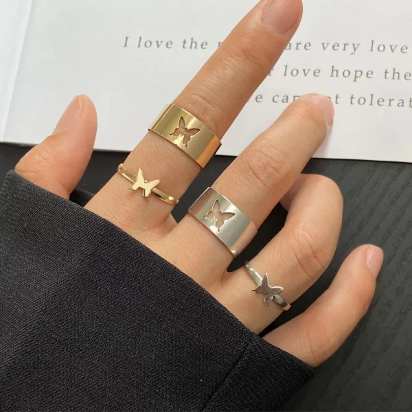 Bohemian Gold Color Cross Wide Rings Set For Women Girl Simple Chain Finger Tail Rings 2022 NEW Bijoux Jewelry Gifts Ring Female - Image 7