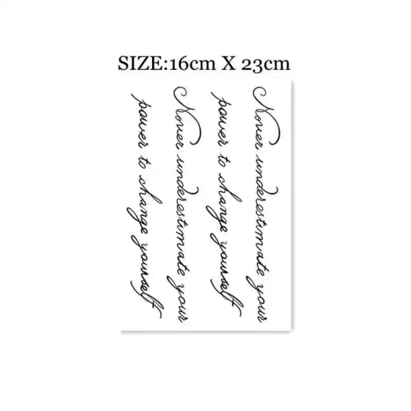 Sexy Alphabet English Long Line Waterproof Fake Tattoo Stickers For Women Back Water Transfer Temporary Tattos Party Decal - Image 2