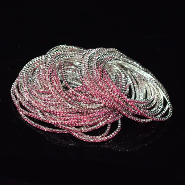 50pcs/Set Fashion Gold Multiple Colour Crystal Rhinestone Elastic Bracelet Bangle Bling Wristband Women Wedding Bridal Jewelry - Image 34